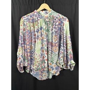 Anthropologie Maeve Top Bryanna Ikat Aztec Oversized Dolman Sleeve Boho Women XS